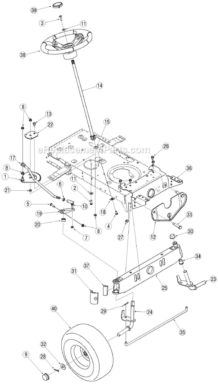 Page G Diagram and Parts List for 13A1760F700 2005 Yard Machines Lawn Tractor